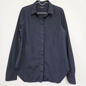 COS Button Down Fitted Shirt Blouse Black Size 12